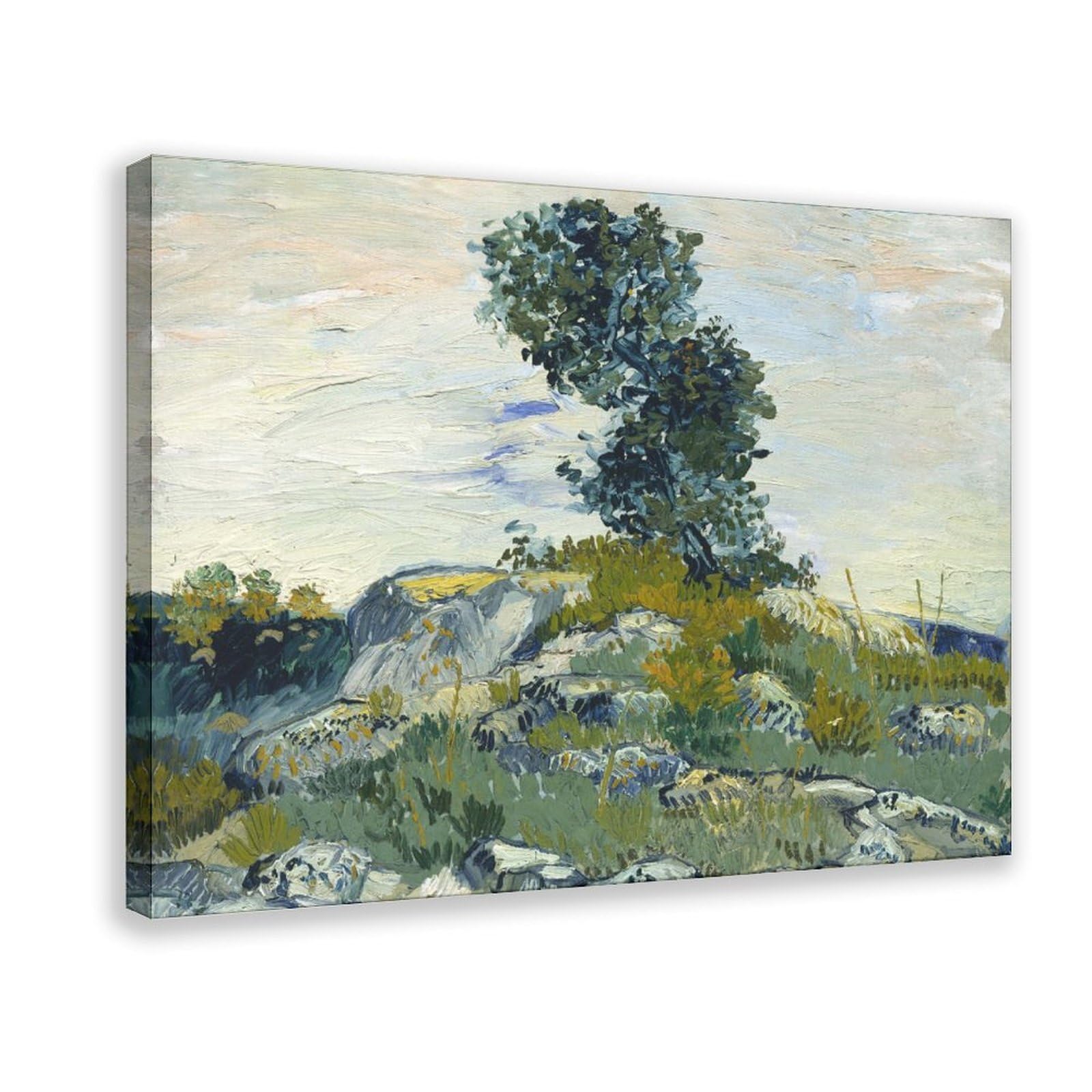 Poster vintage The Rocks di Vincent Van Gogh per l'estetica della stanza, poster artistico da parete su tela e cornice 50,8 x 76,2 cm