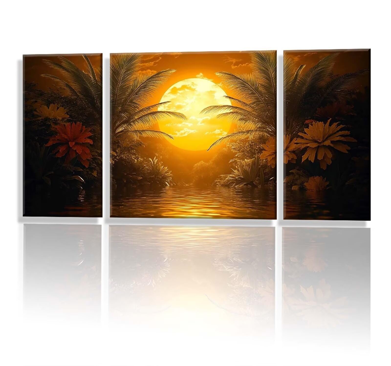 3 Pezzi Dipingere con i Numeri adulti, Paint by Numbers Luna Albero, Kit Lavoretti Creativi, Kit di Pittura Acrilica Fai-da-Te, con 3- Pennello, Decorazioni Casa 70x140cm (Senza Cornice) y1s-583