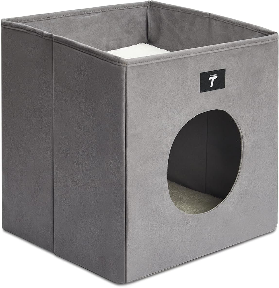 Buy Tempcore Cat Bed For Indoor Cats Foldable Cat Cube Indoor Cat House With Lying Surface And 2 Reversible Cushions Grey Online In Indonesia B08sgvbgq9