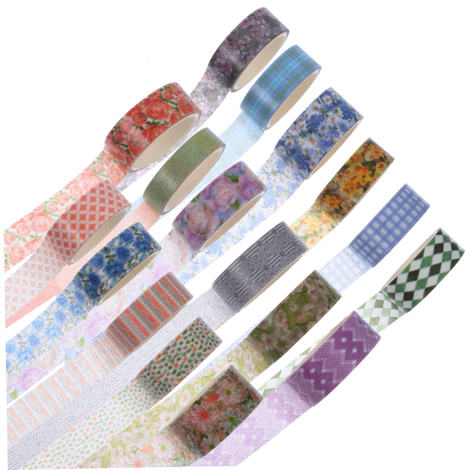 TEHAUX 51rotoli Nastro Adesivo Decorativo Washi Con Motivi Floreali Carta Per Scrapbooking e Fai Da Te Per Adatto Per Pianificatori e Decorazioni Personali
