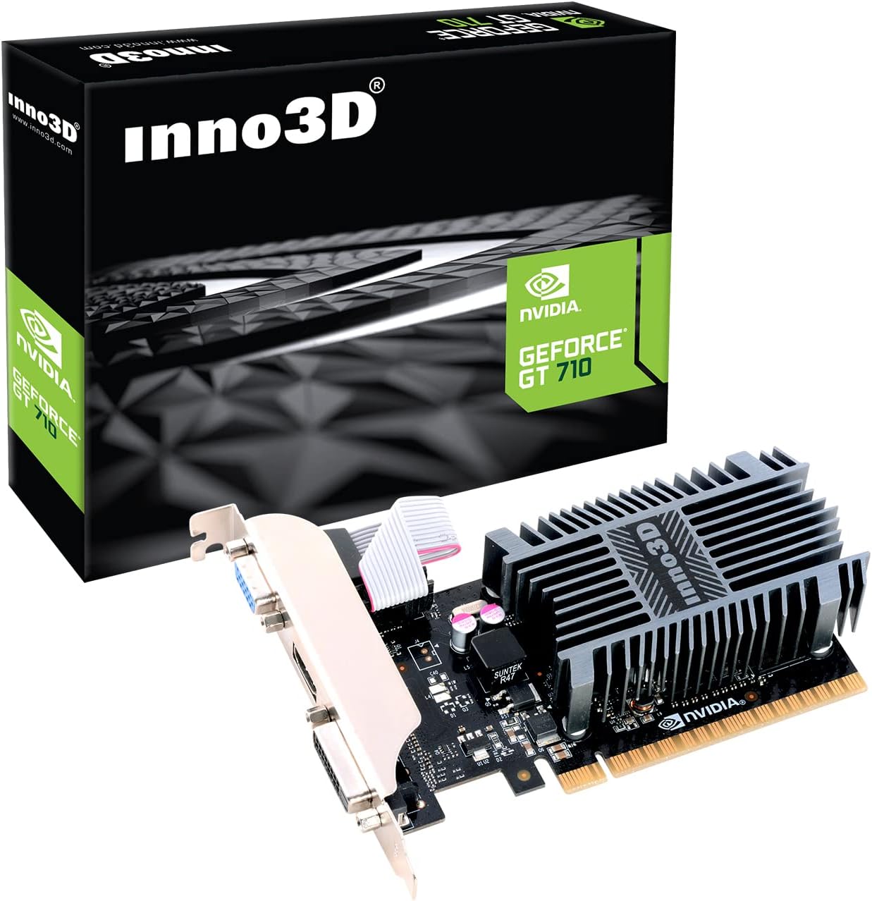 INNO3D NVIDIA GEFORCE GT 710 2GB SDDR3 LP PCIe 3.0 Gaming Graphics Card- N710-1SDV-E3BX