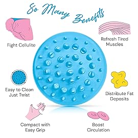 Scala Silicone Anti Cellulite Massager, Body Shower Scrubber, Cellulite Remover - Improve Circulation, Distribute Fat Deposits, Body Massager, Exfoliator, Fat Roller Use with Creams and Oils, Aqua