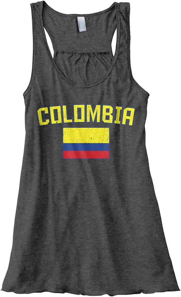 Threadrock Women's Colombia Flag Flowy Racerback Tank Top