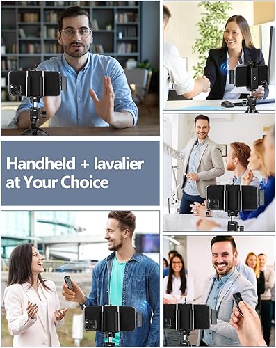 Miniatura 6 de Paquete de 2 micrófonos inalámbricos Lavalier para iPhone, iPad Mini, micrófono con estuche de carga DSP integrado con cancelación de ruido + chip