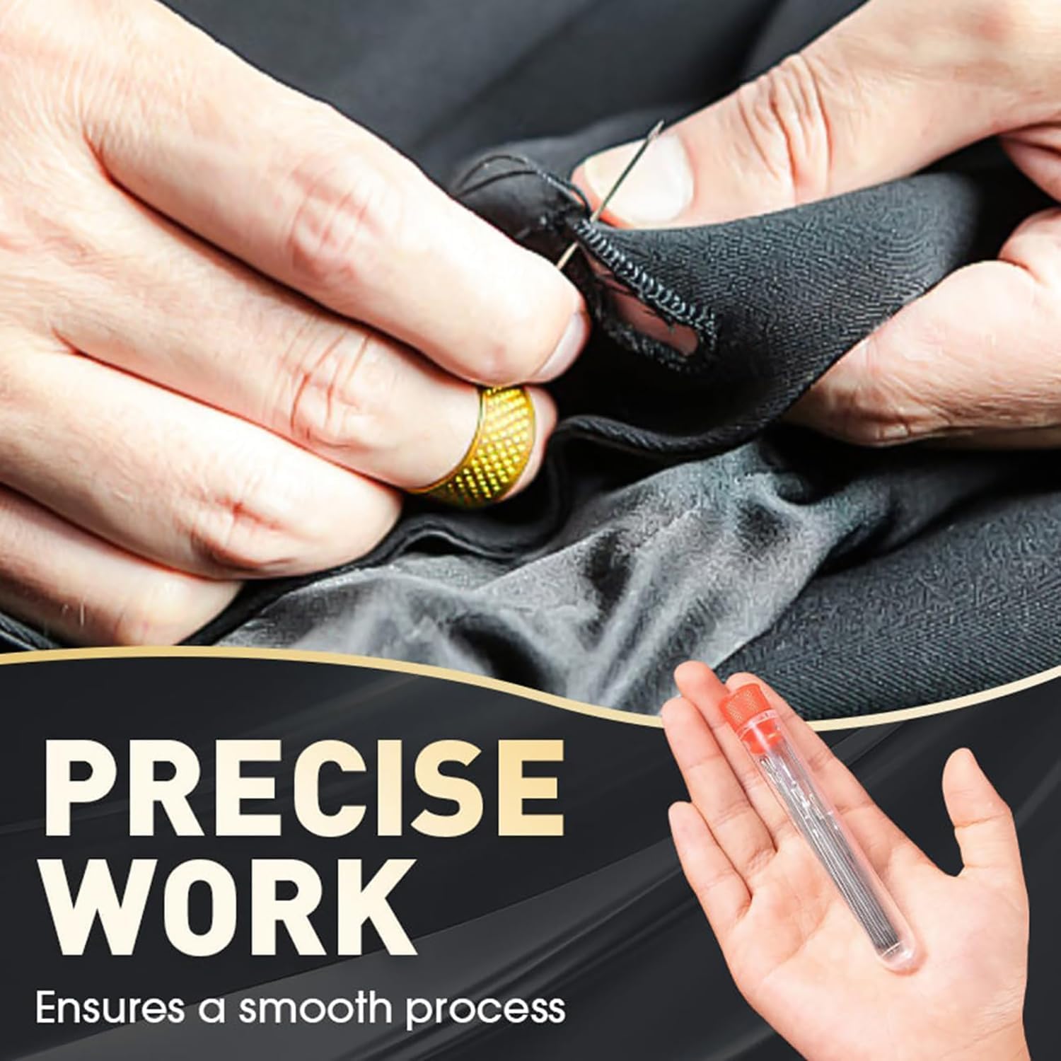 Big Eye Nähnadeln Set 34-teilig - Edelstahl Handnähnadeln Mit Großem Öhr Für Einfaches Einfädeln