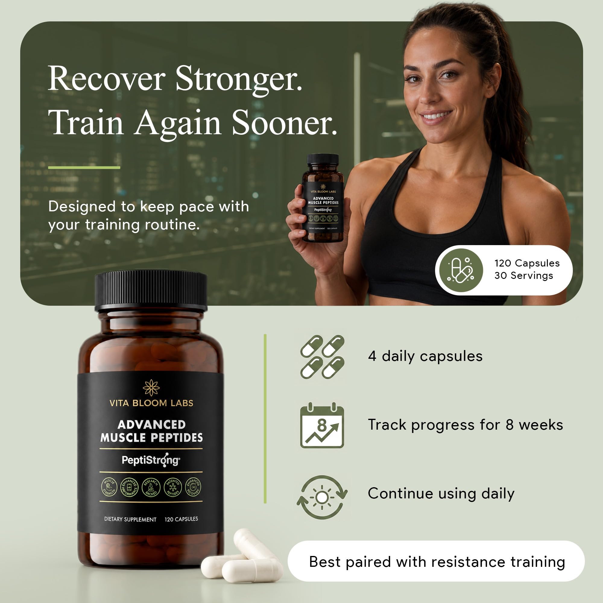 Advanced PeptiStrong Muscle Peptides - Strength Builder, Growth & Recovery — Amazon image 7