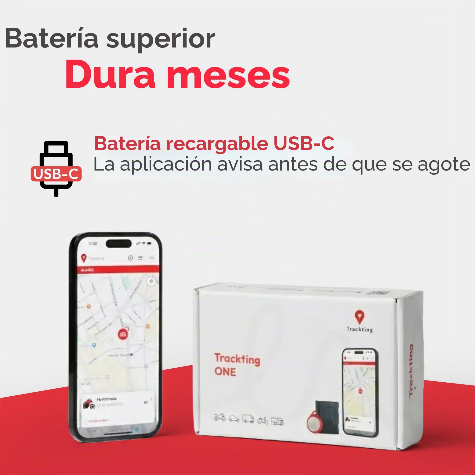 Trackting One – Dispositivo GPS Antirrobo para Coches Y Motos | Localizador GPS para Coche, Moto, Vehículos | Sim Integrada (4g/2g) – Suscripción Requerida | Sin Cables, Larga Duración De Batería