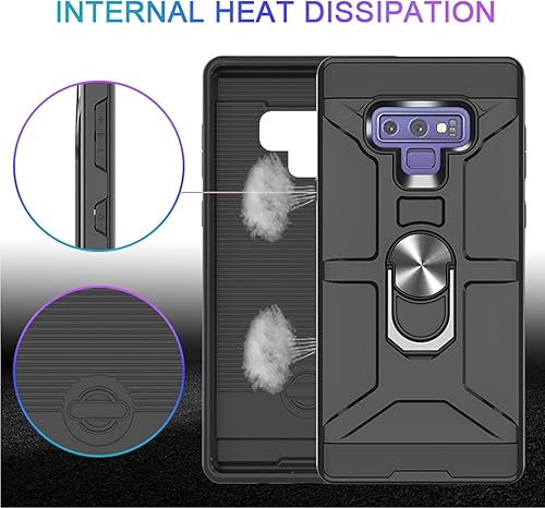 Miniatura 2 de Funda para Galaxy Note 9, de doble capa, a prueba de golpes, anticaídas, con anillo giratorio de 360, carcasa Note 9, funda para Samsung Galaxy Note