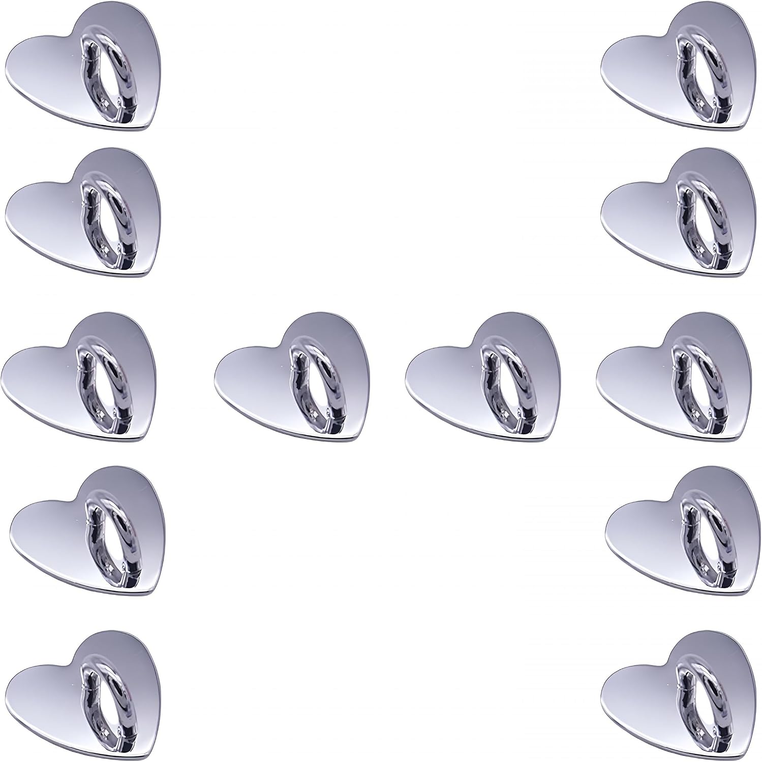 12 Pcs Metal Phone Finger Grip Hook Adhesive Heart Shaped Phone