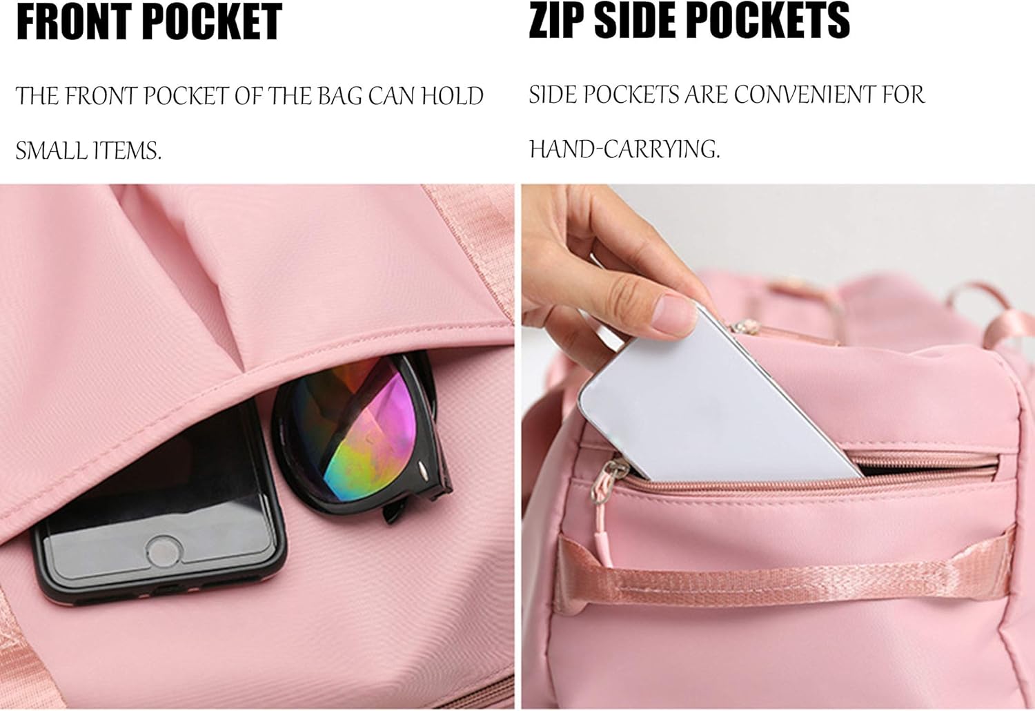 Gym Bag with Shoe Compartment and Wet Pocket Nylon Waterproof Duffel Bags for Traveling Shoe Bag Sports Bag Dance Bag for Girls Travel Bags for Women Mens Overnight Bag Gym Equipment