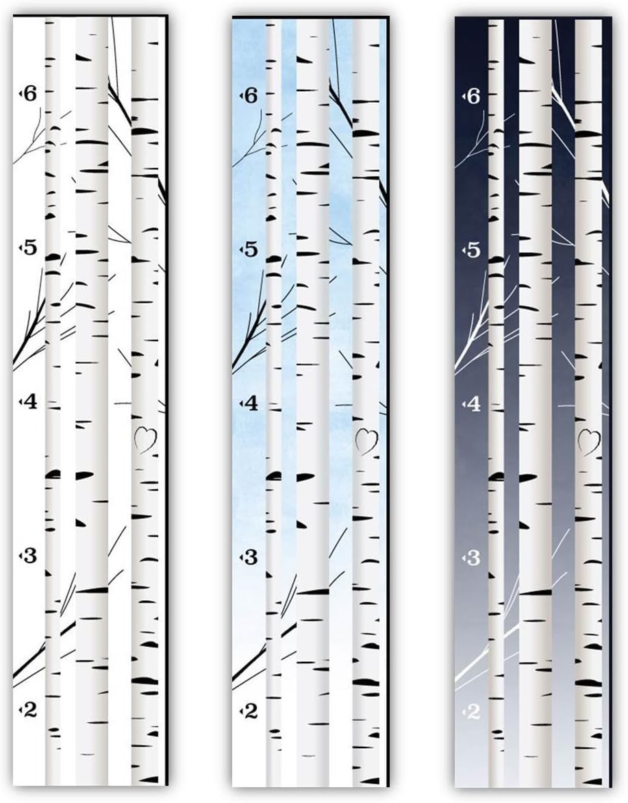 Family Trees - Height Growth Chart on Stretched Canvas for Boys and Girls (Blue)