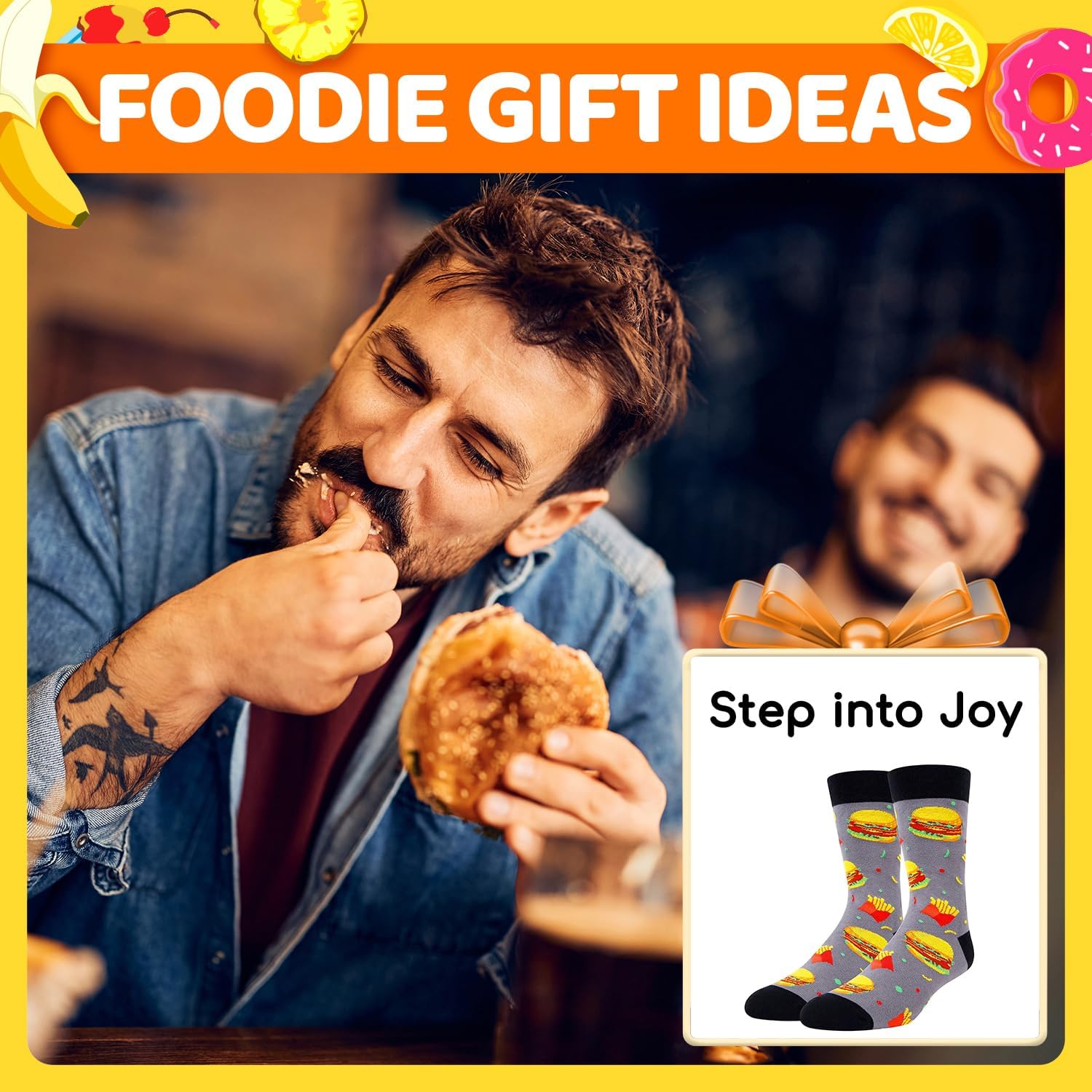 HAPPYPOP Funny Socks for Men - Donut Burger Gifts, Pickle Taco Socks for Teen Boys - Image 7