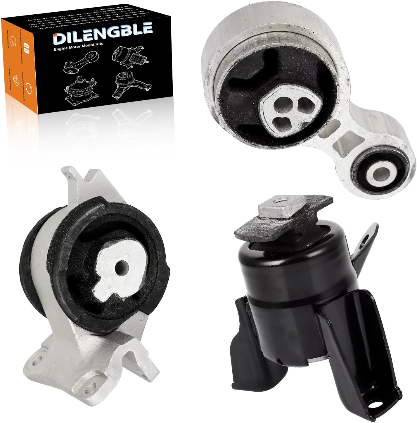 Engine Motor Mount & Trans Mount Replacement for 2013 2014 2015 2016 2017 2018 2019 Ford Flex 3.5L Without Turbo, Engine Mount Set of 3 Replaces OE# A5342 GP3180 EM-5427 8G1Z6038A A5799