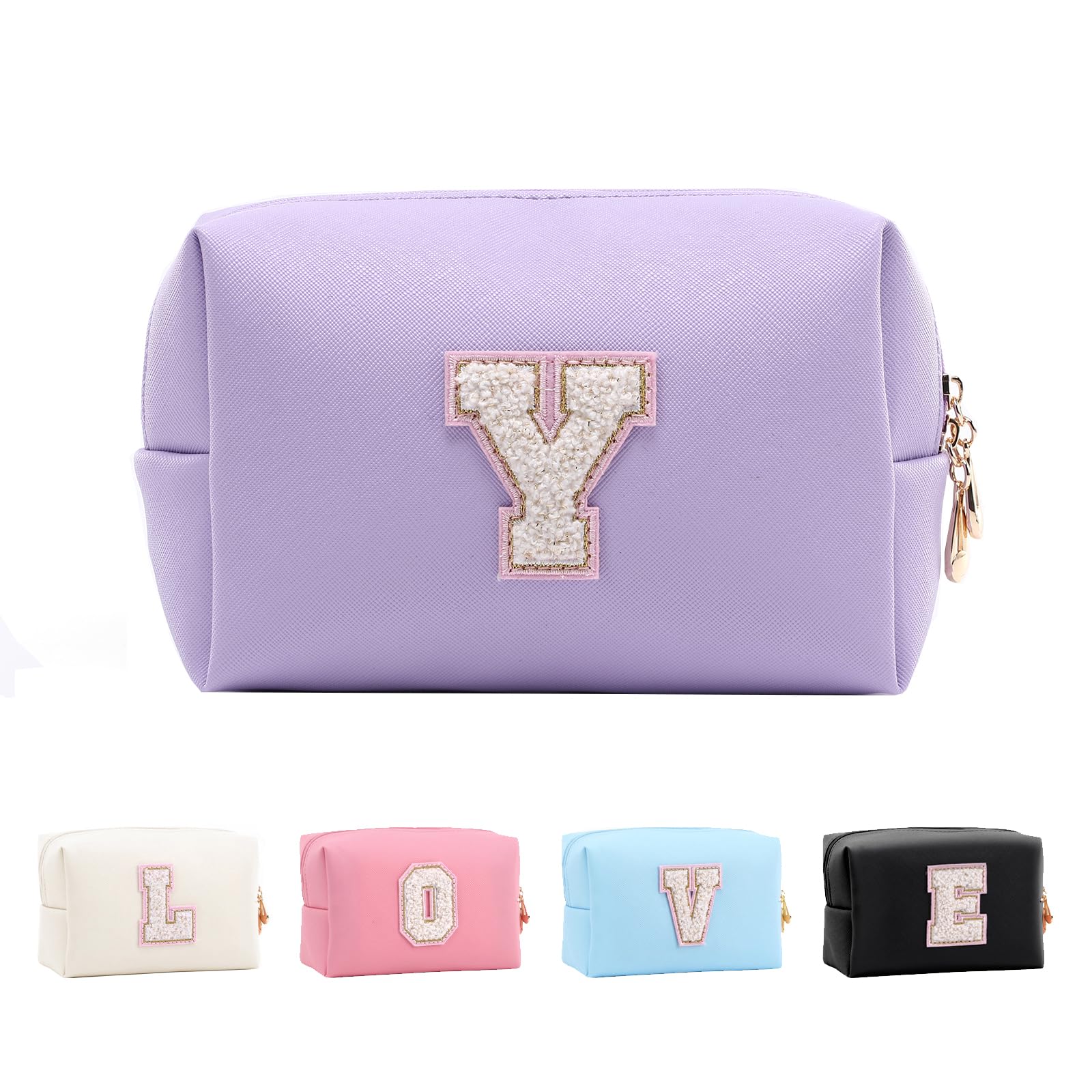 Bolsa de Maquillaje, Bolsa de Cosméticos Impermeable de Viaje, PU Cuero, Neceser de Baño, Bolsa De Aseo Y Almacenamiento para Mujer,Cosas Preppy para niñas Adolescentes (Letra A-Z) — view 185