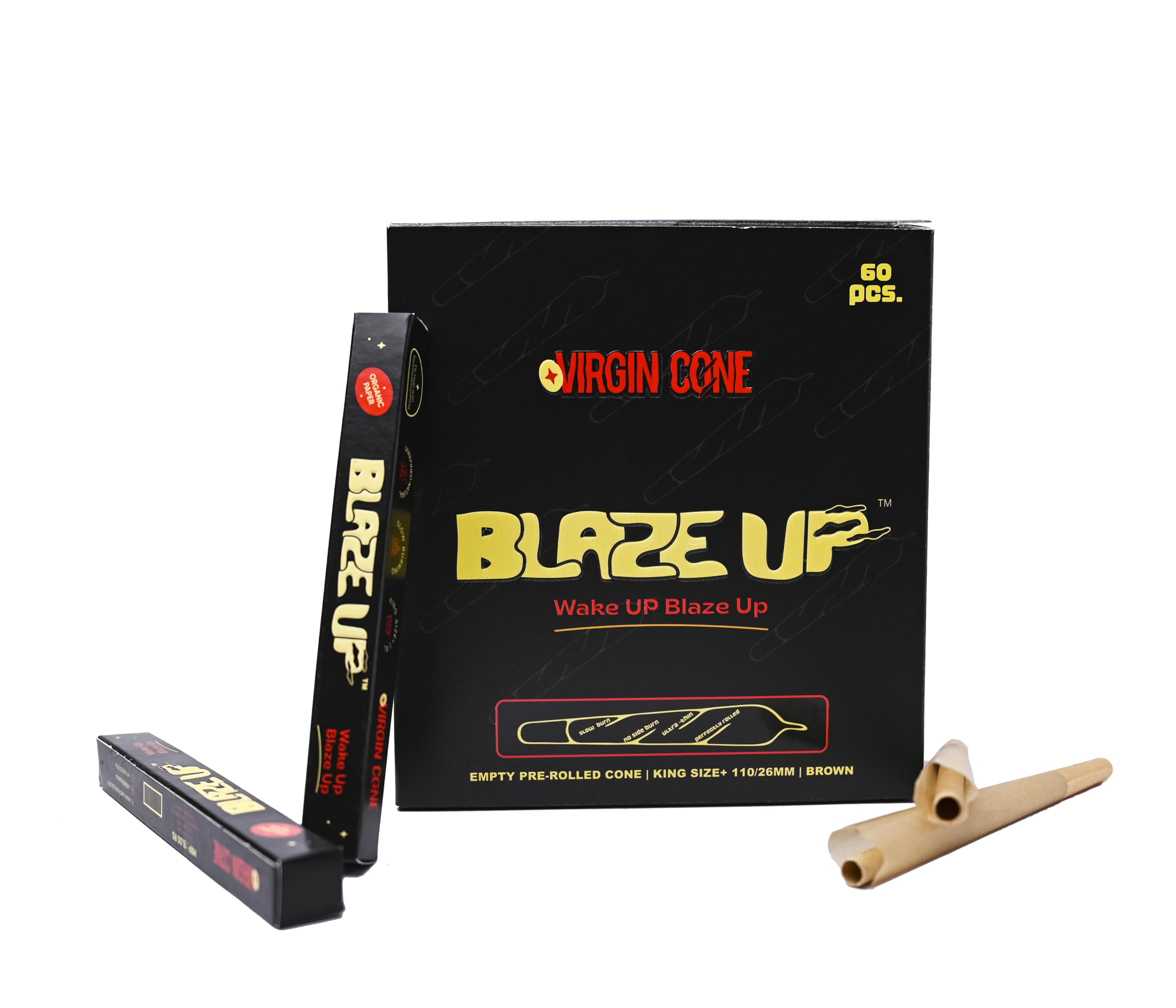 blaze up pre rolled cones smoking rolling paper brown (pack of 60) king size 109 mm-image-22