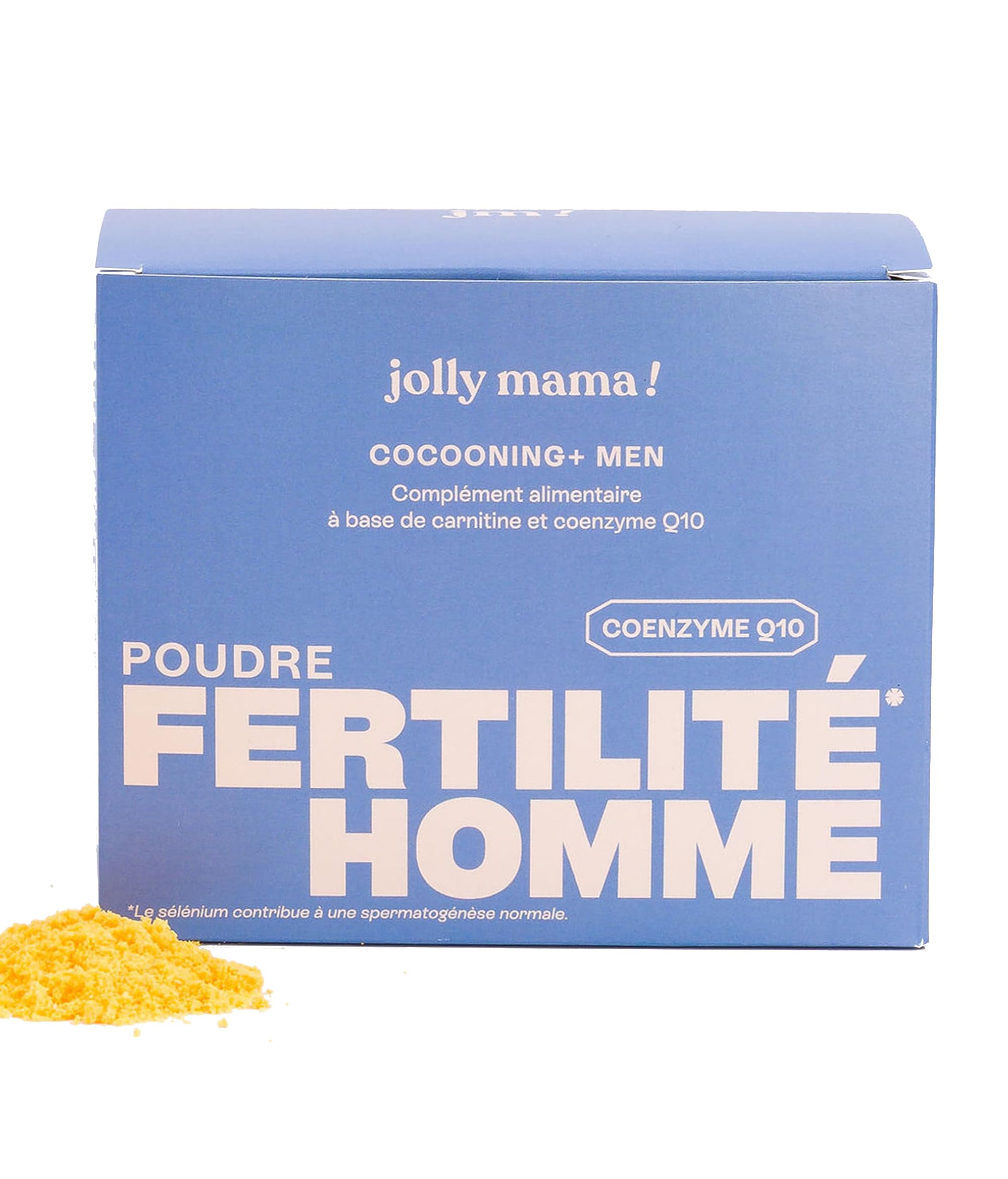 Jolly mama! Cocooning+ Men | Boost Fertilité Homme | Coenzyme Q10, Carnitine, NAC, Sélénium | Favorise la Spermatogenèse | Fabriqué en France | Vegan I Cure 1 Mois, 30 Sachets