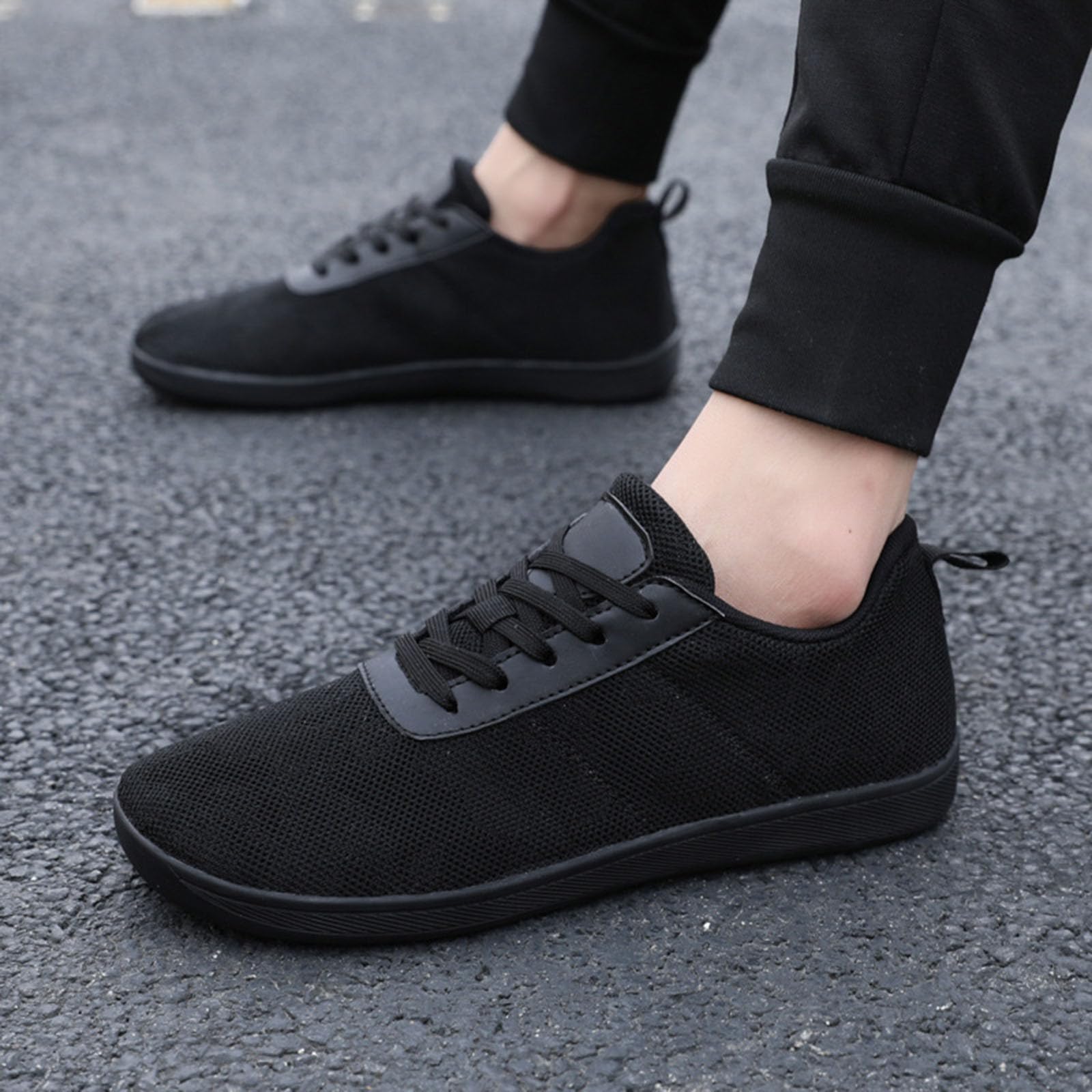 SRZYMJ Schuhe Herren Schwarz Turnschuhe Mit Klettverschluss Winterarbeitsschuhe Safety Shoes Winter Laufschuhe Damen Hausschuhe Herren 47 Gartenclogs Damen Stiefeletten Damen Schwarz Mit Absatz 38