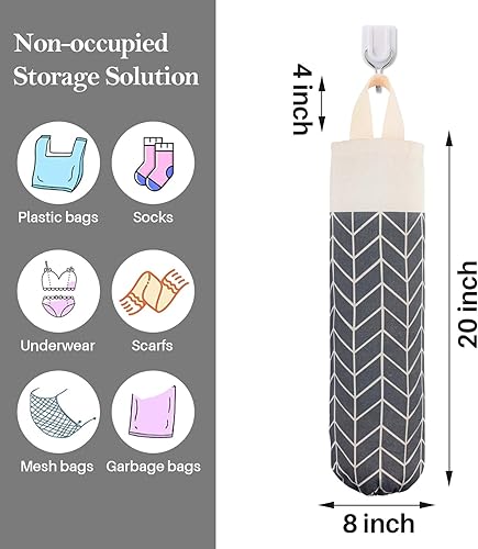 Miniatura 2 de Soporte para bolsas de plástico, dispensador de bolsa de comestibles, soporte de pared, organizador de almacenamiento para bolsas de basura para el