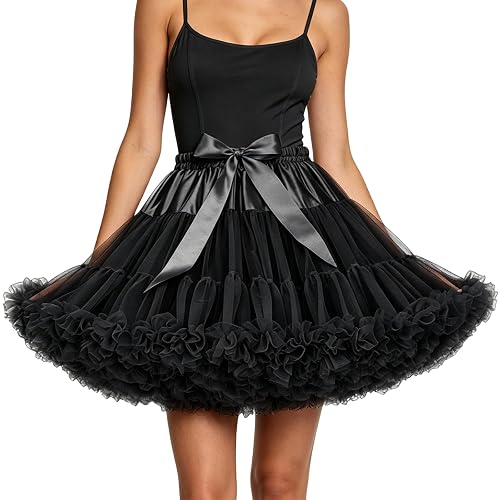 SISROL Women's Puffy Layered Short Tulle Petticoat Skirt for Lolita Cosplay