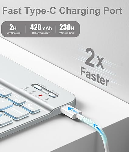 Vista 83 de Hamile Funda para iPad de 11ª y 10ª generación con teclado - 7 colores retroiluminados Inalámbricos Desmontable Folio Funda de teclado con soporte