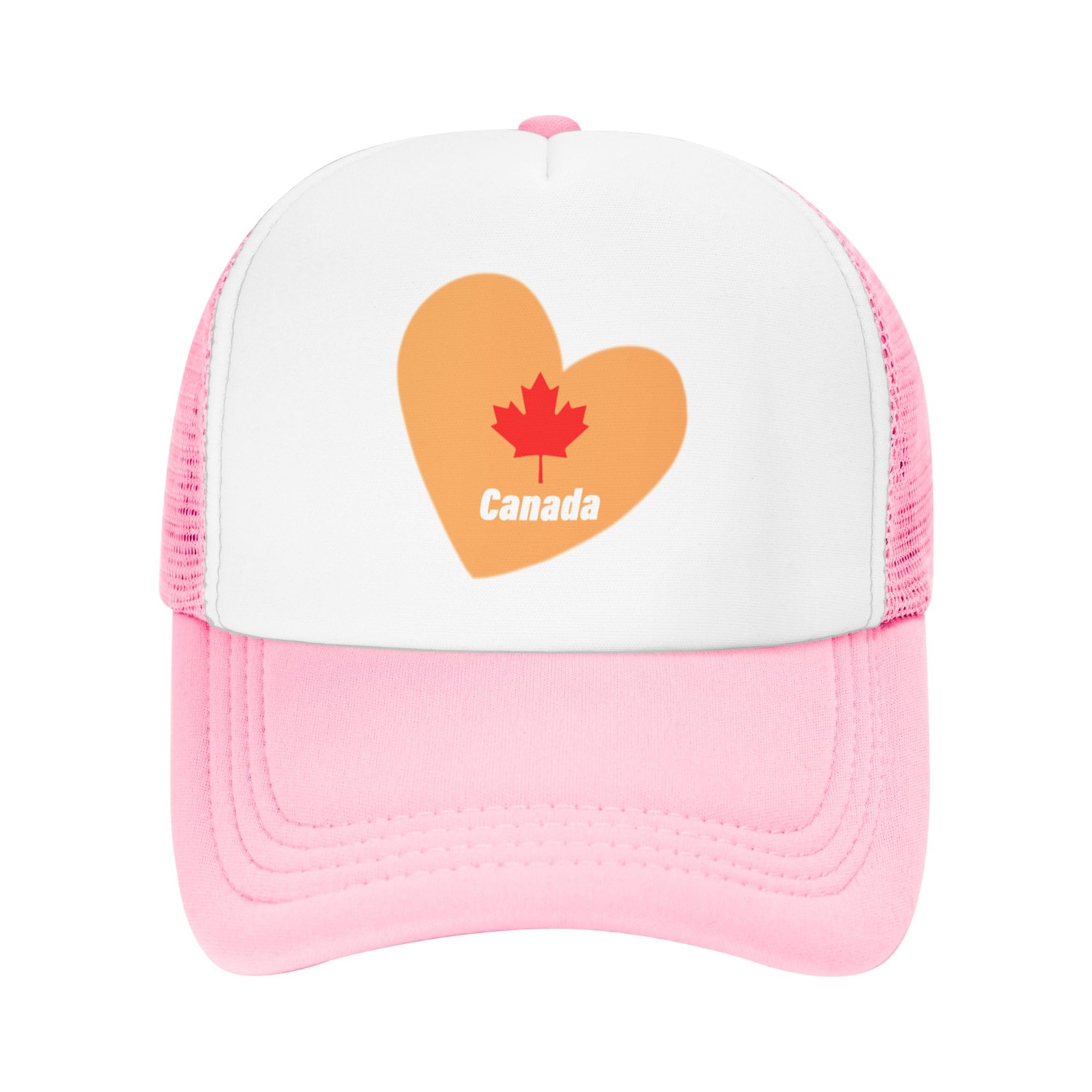 Canada Maple Leaf Lightweight Mesh Baseball Hat Fishing Sun Cap Outdoor Casual Cap Pink