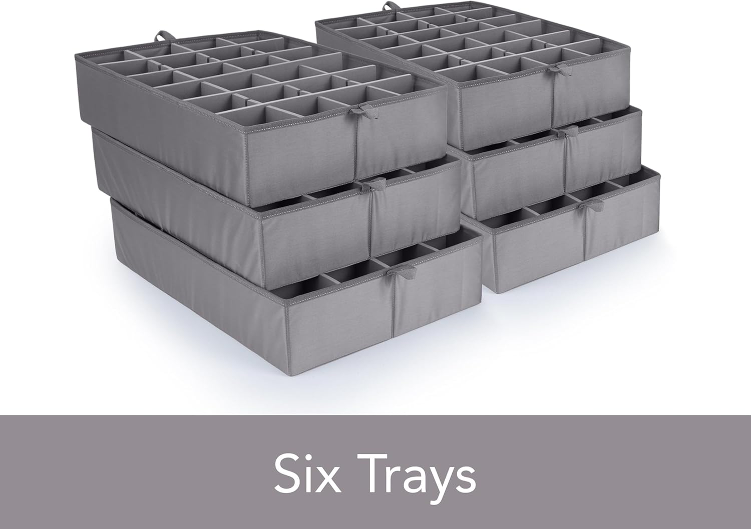 Covermates Cup and Mug Storage Box with FlexGrid Dividers, Stackable Organizer for Coffee Mugs & China Cups, Heavy-Duty Polyester, Zipper Closure, Handles & ID Windo, Brown Heather