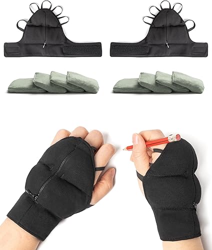 Weighted Gloves for Tremors-Adjustable Hand Gloves Stability Aid for Parkinson's Hand Tremors, Enhanced Grip & Writing Support for Elderly