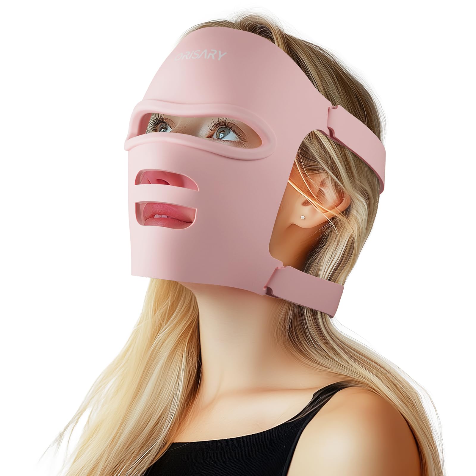LED-Maske 2000-mAh-Akku, Drahtlos 368 Chips Rotlichtlampe Gesicht für die Hautpflege, LED Gesichtsmaske mit 3 Modi & Timing, Red Light Mask für den Heimgebrauch