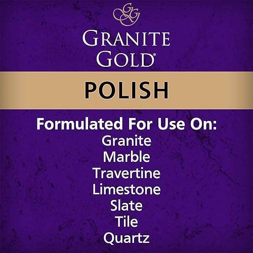 Miniatura 6 de Granite Gold Spray polaco, brillo sin rayas para granito, cuarzo, mármol, travertino, encimeras de piedra natural, 64 onzas líquidas y 24 onzas
