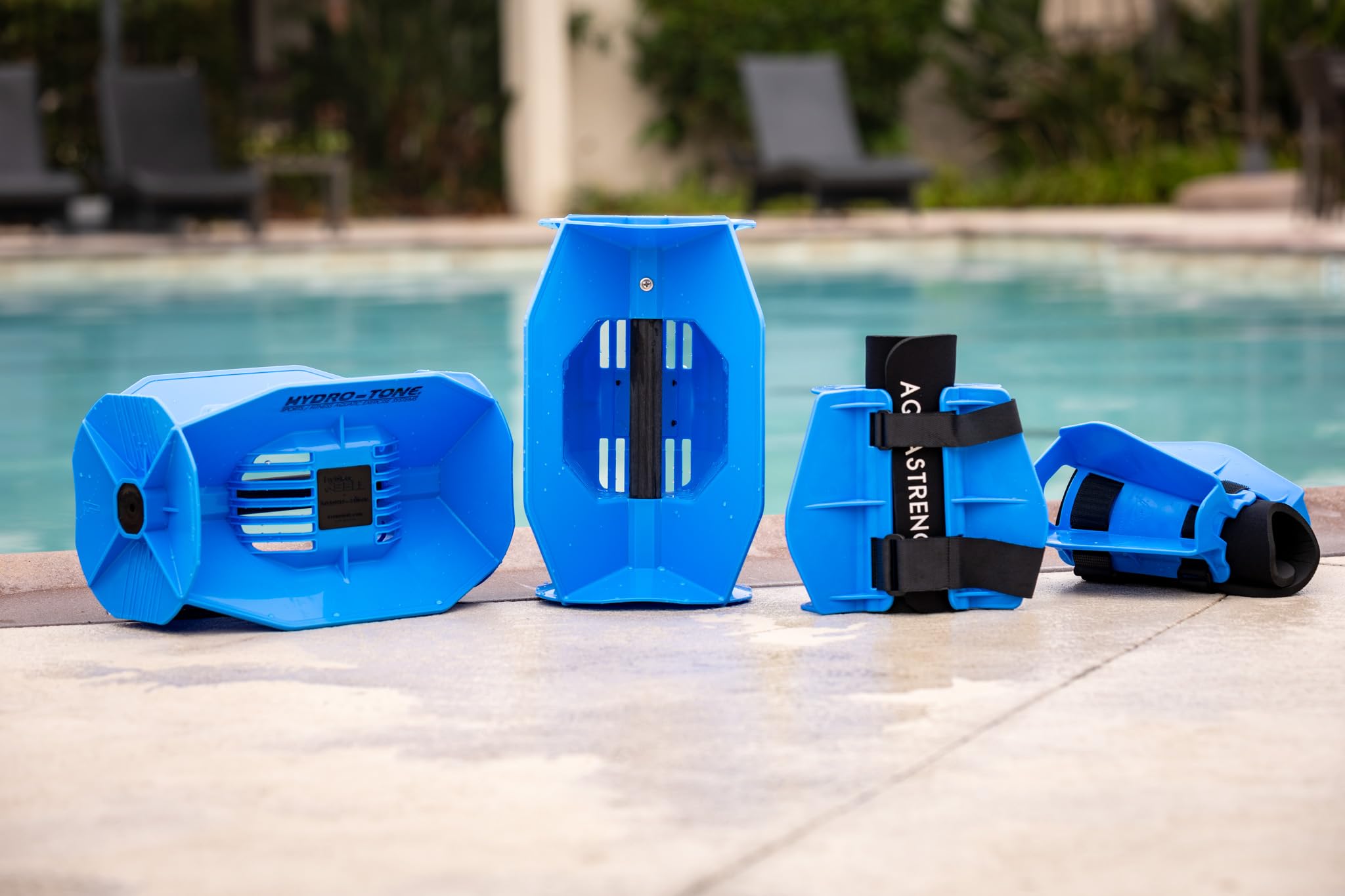 Aquastrength Hydro-Tone Total Body Pool Exercise System | Isokinetic Functional Water Weights | Build Muscle - Easy on Joints | Water Aerobics | Quick Start Guide (Blue)-image-8