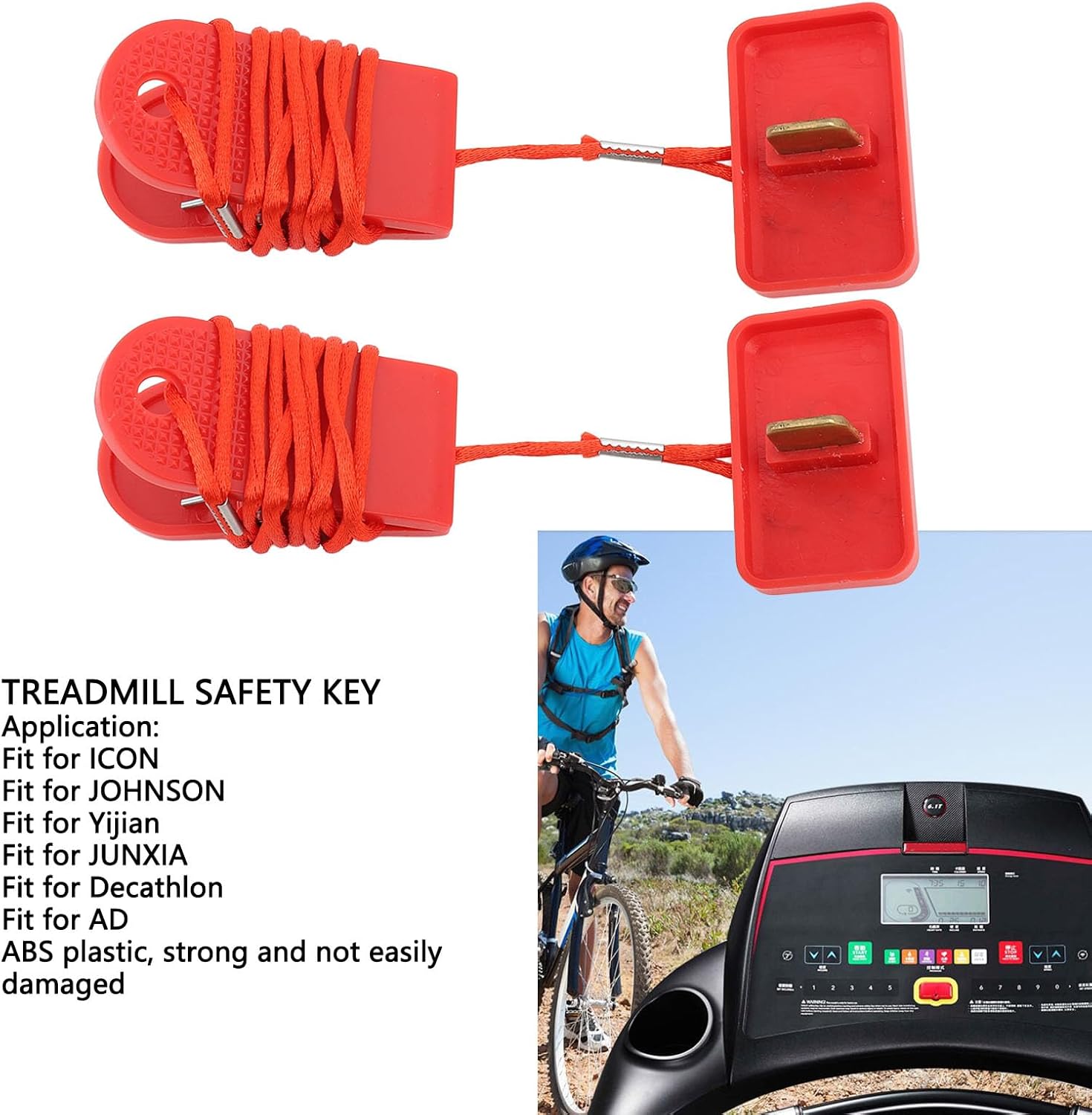 Keenso Treadmill Safety Key, Universal Emergency Stop Switch for Most Treadmills, Home Gym, Fitness Equipment, Workout Machine