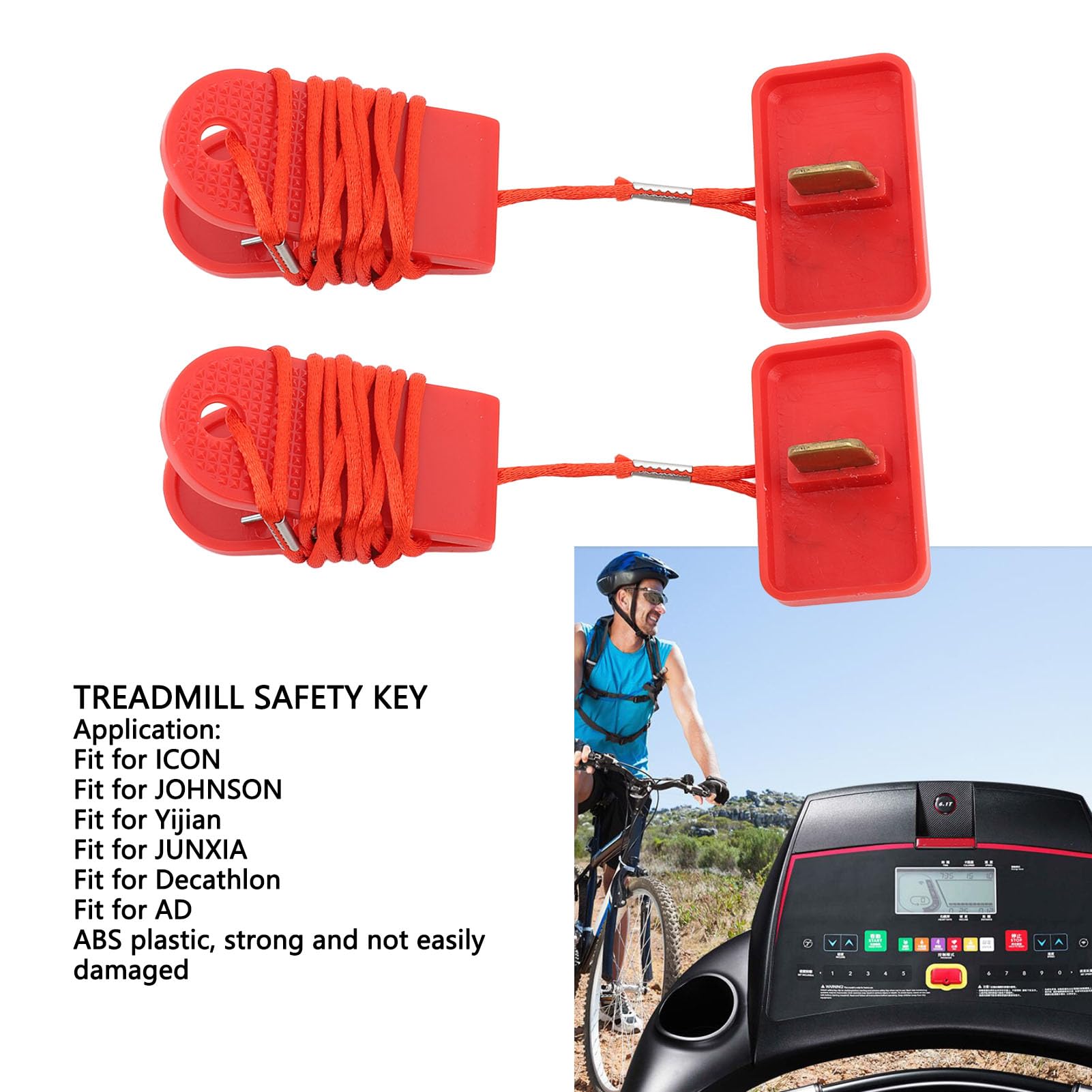 2PCS Laufband-Sicherheitsschlüssel, Not-Aus-Schalter, Unfälle Verhindern, Geeignet für die Meisten Laufbänder