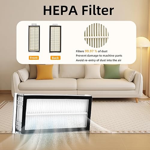 Miniatura 5 de Kit de accesorios de repuesto de 17 piezas compatible con aspiradora Roborock Q8 Max Q8 Max +Q5 ProQ5 Pro+, 2 cepillos principales, 6 cepillos