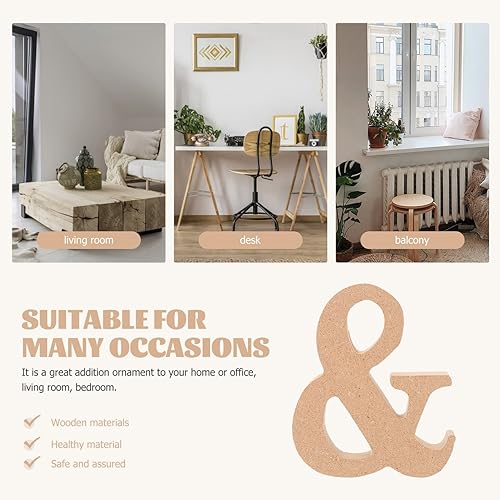 Miniatura 7 de Ciieeo Letrero de madera en blanco, 4 piezas, letrero de amor de madera sin terminar, letrero de madera sin terminar, símbolo de madera