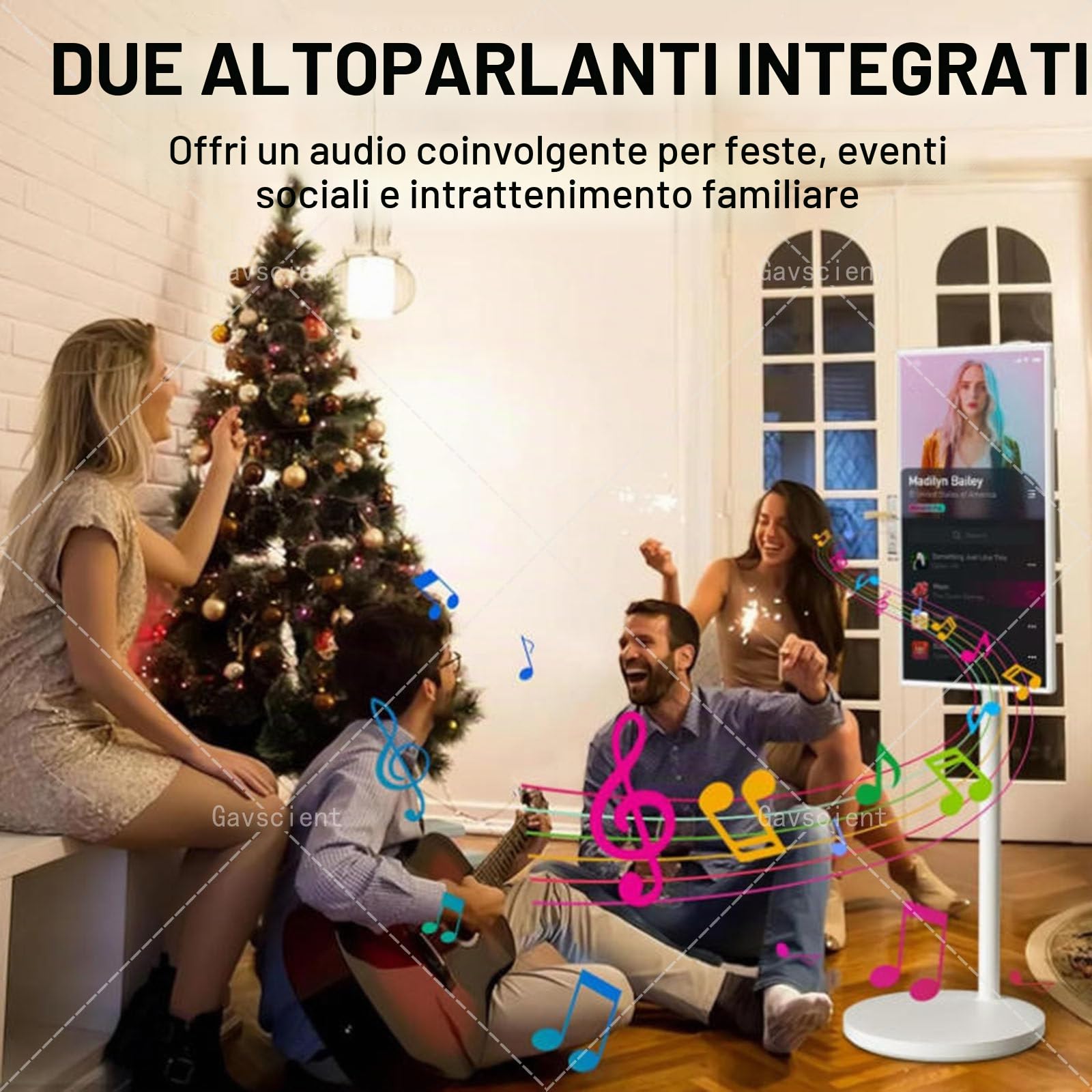 TV Intelligente Portatile FHD 2ª Generazione, Android 12, TV-Tablet Rotolante su Ruote, Batteria 6000mAh Integrata, Rotazione Completa – per Cinema Casa & Presentazioni Ufficio 21.5-8/128G