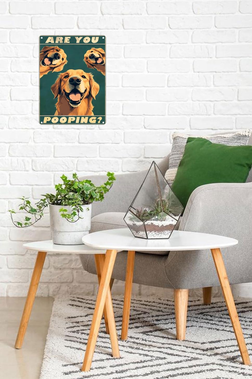 Metal Sign Golden Retriever Are You Pooping Sign Vintage Funny Sign Retro Aluminum Tin Signs for Home Farm Garden Bar Bathroom Kitchen 8x12 Inches(169) image 2