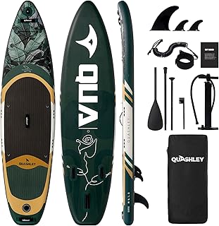 Quashley Inflatable Paddle Board,Ultra Stable Stand Up Paddleboards 33"/34" with All Premium Accessories,Wide All Around SUP for Adults/Family,Beginner-Friendly Colorful SUP