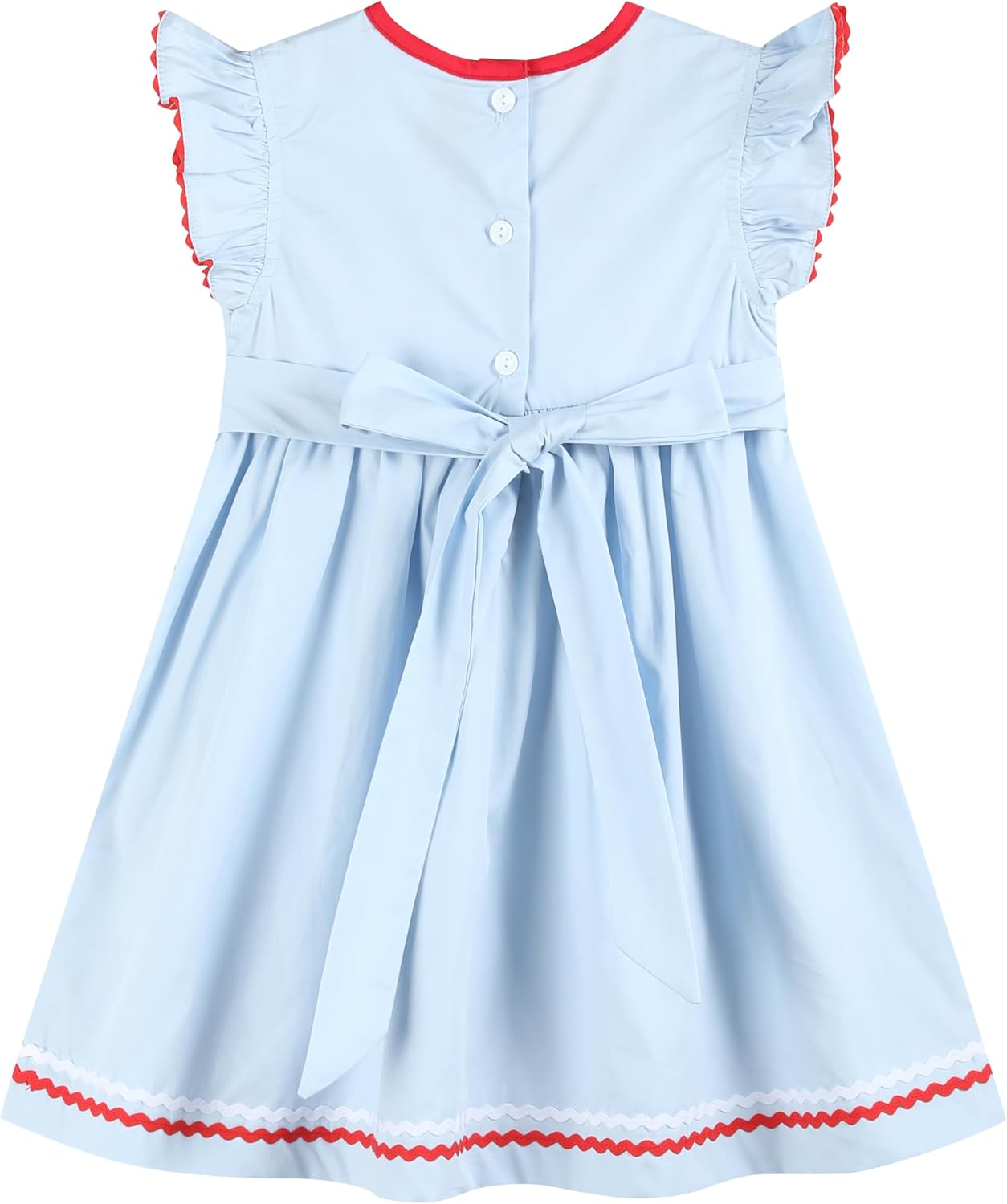 Lil cactus Baby and Girls USA 4th of July Smocked Bishop Dress