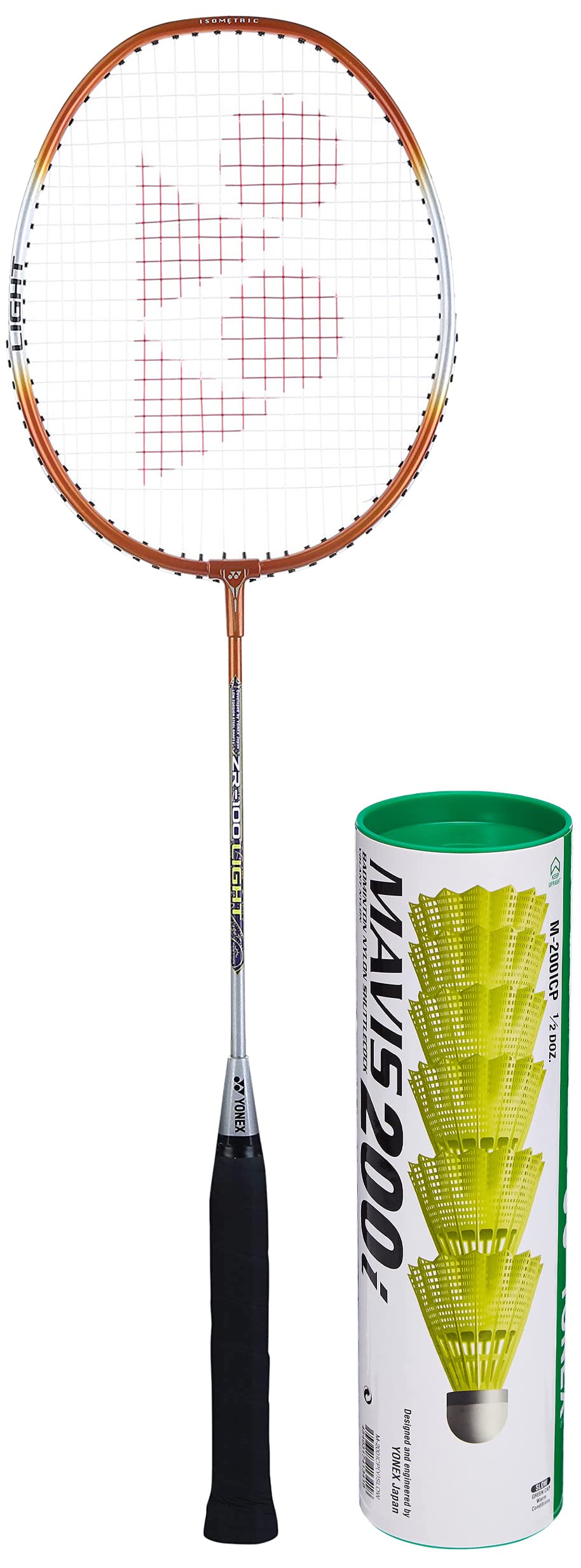 YONEX ZR 100L Aluminium Strung Badminton Racquet with Full Cover (Orange) & Mavis 200i Nylon Shuttle Cock, Pack of 6 Yellow (B082FM4QSP) Amazon Price History, Amazon Price Tracker