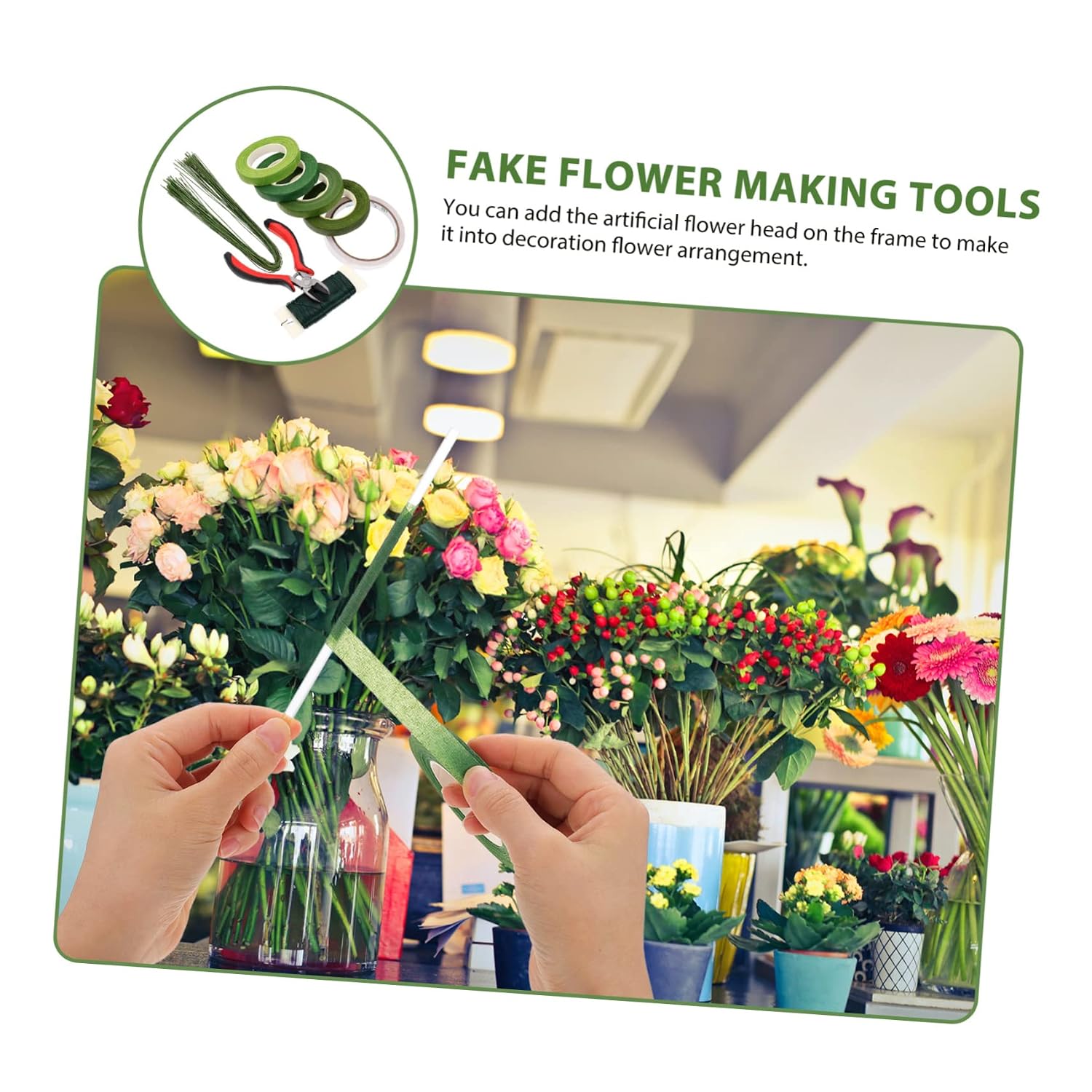 1Set Stub Wires for DIY Floral Arrangements Flexible Floristry Stem Supports for Crafting for Home Decoration and Present Giving