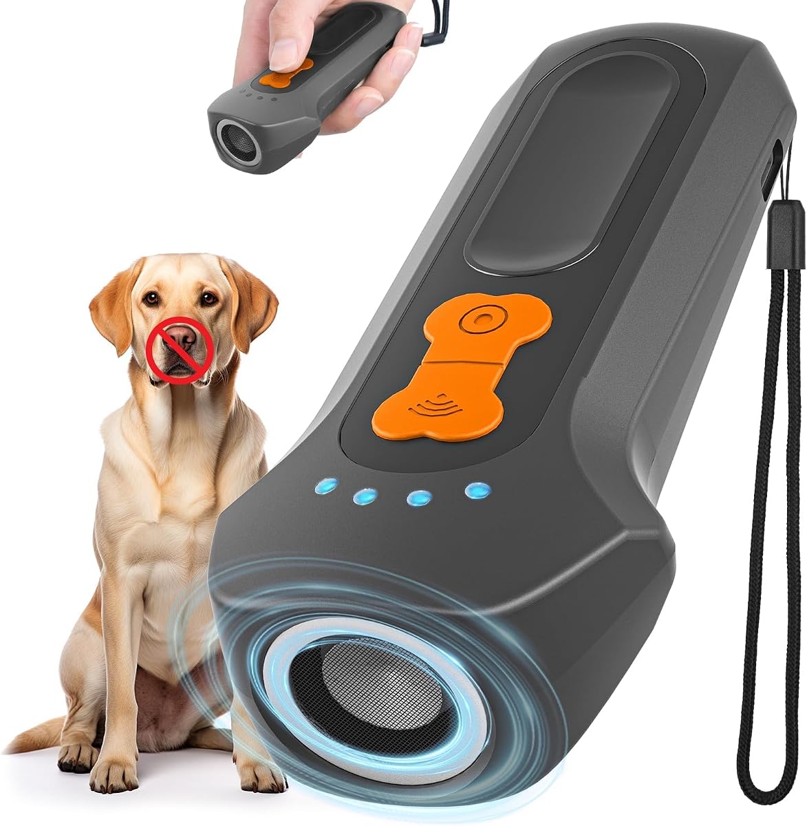 Dog Bark Deterrent Devices, Rechargeable Ultrasonic Anti Barking Device for Dogs, Portable Dog Training Device 50FT Range Safe for Dogs & Human, Bark Control Barks No More Indoor Outdoors