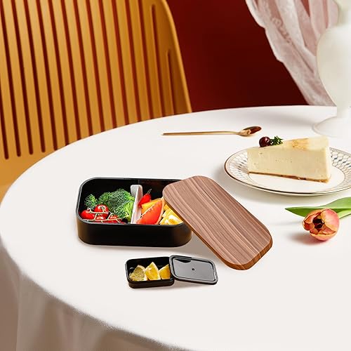 Miniatura 8 de Yalucky Bento Box - Lonchera para adultos de 54.1 fl oz con cuchara y tenedor de acero inoxidable, 2 recipientes apilables a prueba de fugas para