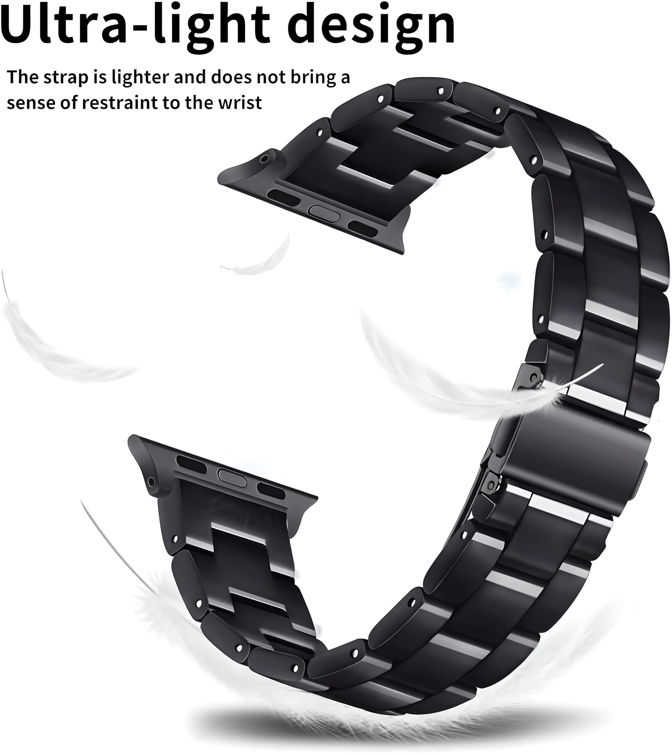 Cinturino Leggero in Resina Compatibile con Apple Watch Cinturini 38mm 40mm 41mm 42mm 44mm 45mm 46mm 49mm, Fibbia in Acciaio Inossidabile Cinturino per iWatch Ultra SE Serie 10 9 8 7 6 5 4 3 2 1