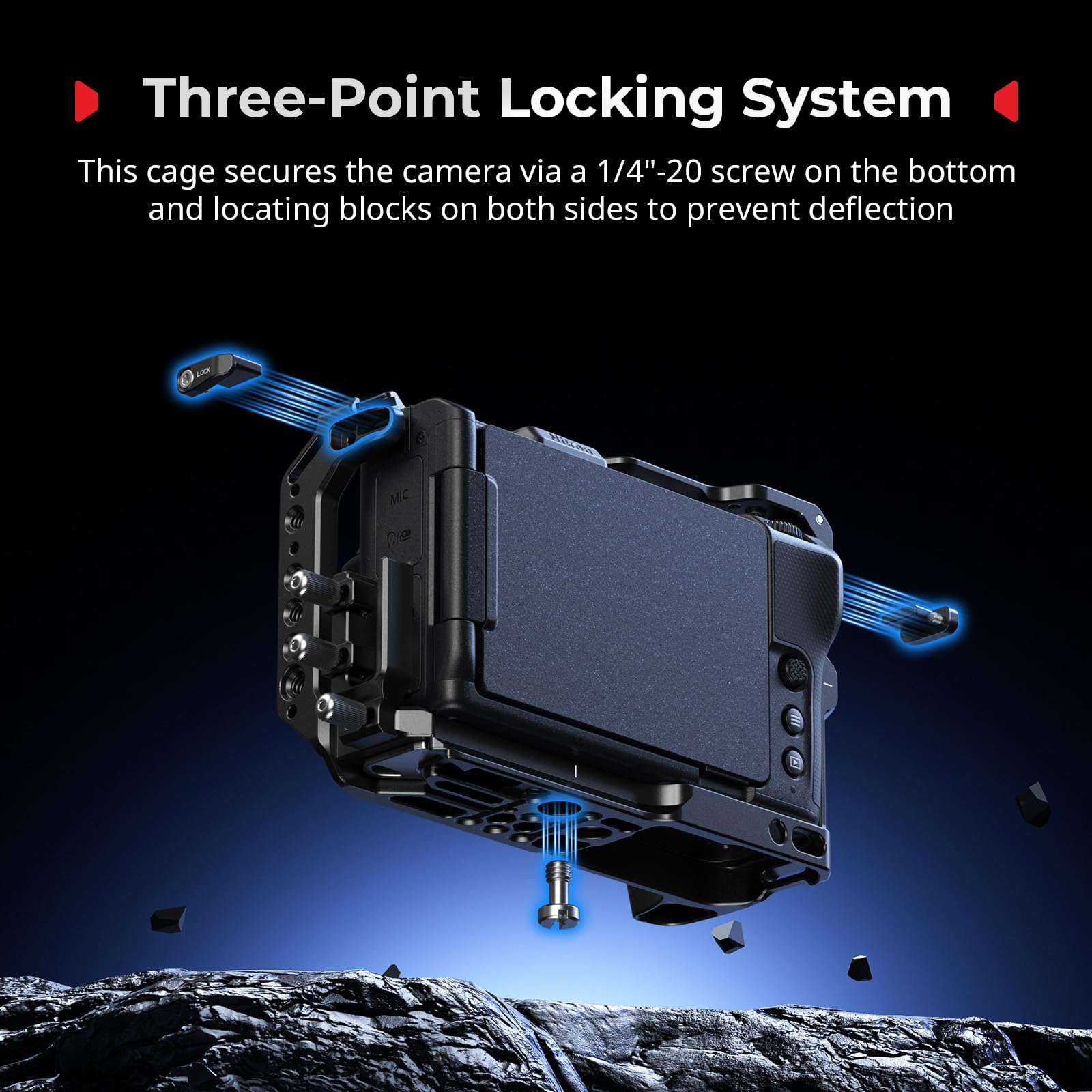 SmallRig Kit Gabbia per Fotocamera per Nikon ZR con Impugnatura in Silicone, Maniglia Superiore per ARRI, Morsetto per Cavo HDMI, Freddo Integrata e Piastra a Sgancio Rapido per Arca - 5647