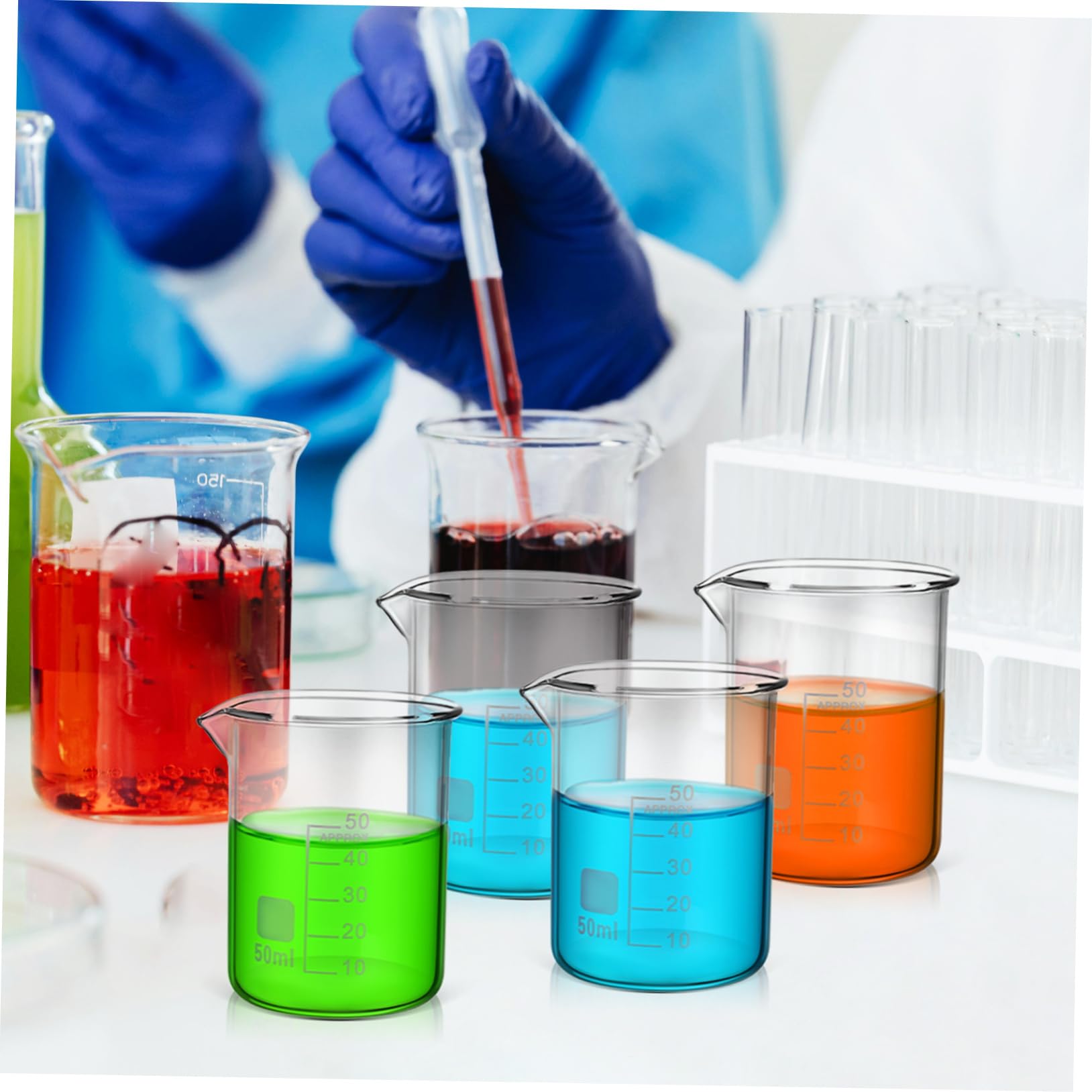 ABOOFAN 20piezas De Vidrio Transparente Probeta Graduada De Cristalería Para Experimentos Científicos De Suministros De