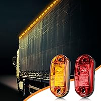 Vista 7 de 40 Pcs 2.5 Inch 2 Diode Trailer Marker Lights Waterproof Sealed Light Double Bullseye LED Trailer Lights Kit 2.5" Side Marker Light Oval Trailer