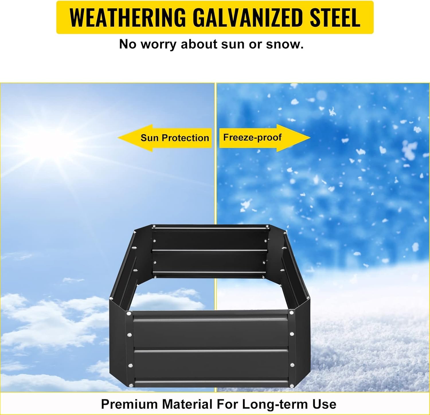 Mechanical Tools Galvanized Steel Raised Garden Bed Planter Box Metal Anti-Rust Coating Planting Flower for Vegetables and Herbs Outdoors Heavy Tools (Color : Black Size : 1) (Army Green 1)