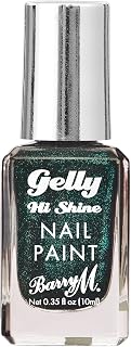Barry M Gelly Hi Shine Nail Paint, Shade Tarragon | Metallic Green Nail Polish