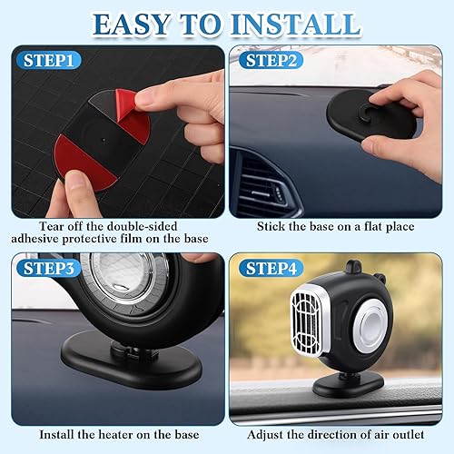 Miniatura 4 de 3 piezas 12v 150w calentador de coche que se conecta al encendedor de cigarrillos 2 en 1 calentador de coche portátil y descongelador 12v calentador