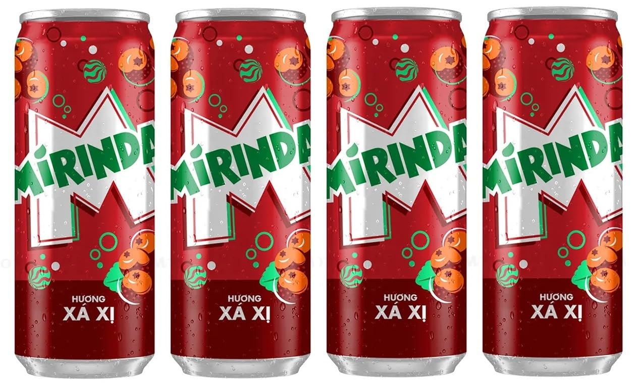 Mirinda Soft Drink Sarsaparilla Flavour, Carbonated Beverages Perfect For a Refreshing, Exotic Treat, Each 320ml X 4 Cans, (Product Of Vietnam) From DECADENT FOODS-image-5